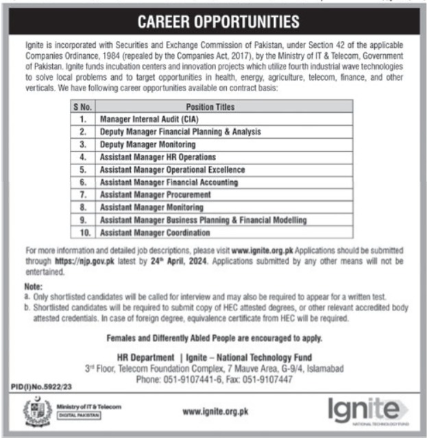 Ministry of IT & Telecom MOIT Jobs 2024 for Assistant Managers & Others Ignite Apply Online Ministry of IT & Telecom MOIT Jobs 2024 for Assistant Managers & Others Ignite Apply Online