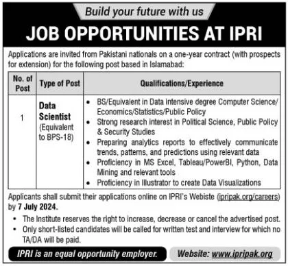 Islamabad Policy Research Institute IPRI Jobs 2024 Islamabad Policy Research Institute IPRI Jobs 2024,new jobs 2024,new jobs near me,2024,latest